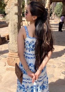 Boho Blue Floral Maxi Dress