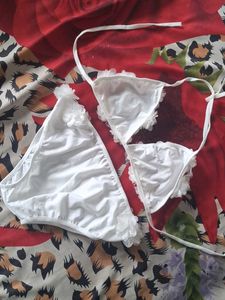 White Floral Bikini Set