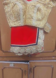 Stunning Red Saree with heavy Blouse