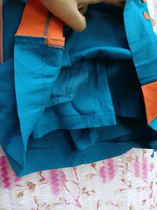 Blue Skirt with Orange Accents