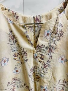 Light Yellow Floral Print Kurta