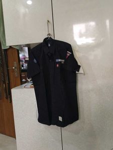 Black Short Sleeve Button Down