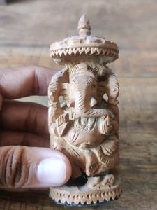 Lord Ganesh Wooden Idol For Pooja/Gift/Decor