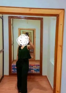 Korean Bottle Green Jumpsuit