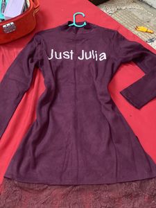 Wine Winter One Piece With Side Slit 🥰