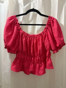 Chic Textured Puff Sleeve Top