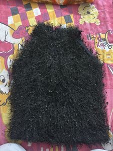 Black Textured Crop Top