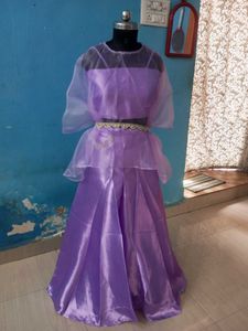 different types Purple Organza plazo Set