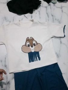 Cute Chipmunk Graphic Tee &amp; Cargo Pants Set