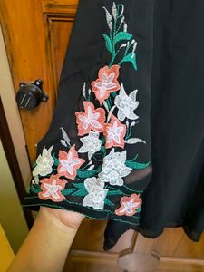 Embroidered Black Dress