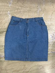 Classic Blue Denim Skirt
