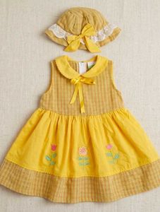 Kids Yellow Frock With Hat