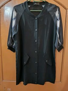 Stylish Black Bomber top