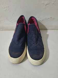 Navy Quilted Slip-On Sneakers