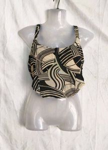 435. Stylish Abstract Print Crop Top