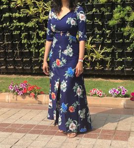 Navy Floral Maxi Dress
