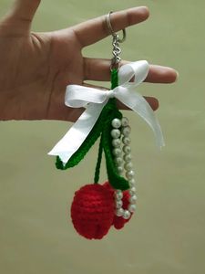 Handmade crochet tulip Keychain