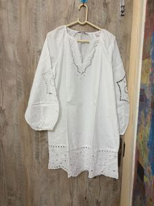 Chic White Broderie Anglaise Dress