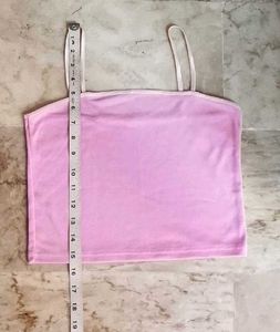 🩷cute Pink Spaghetti Strap Crop Top