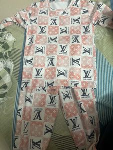 Stylish Louis Vuitton Print Pajama Set
