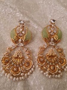 Exquisite Gold Toned Chandelier Earrings