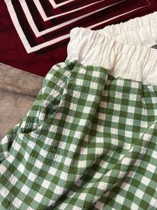 Green Gingham Palazzos