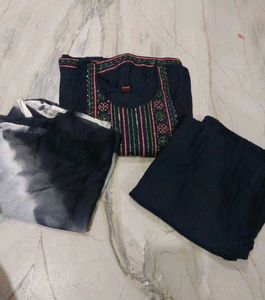 Elegant blue Kurta Set with Dupatta
