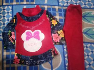 Warm Velvet Dress For Kids