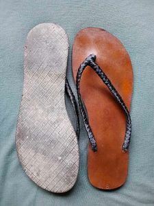 White Perforated Loafers &amp; Brown Flip Flops
