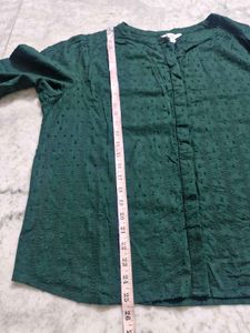 Plus Size Green Textured Top