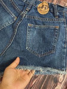 Distressed Denim High Waisted Shorts