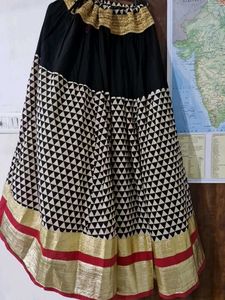 Golden border Black lehnga