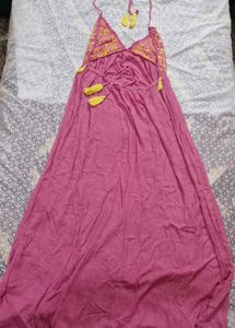 Pink Tassel Maxi Dress