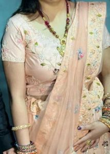Beautiful Peach Embroidered Lehenga Set
