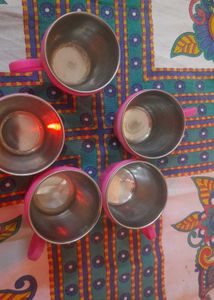 Set of 5 Pink Cups
