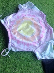 Girls Tie-Dye Heart Top &amp; Jeans Set