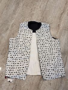 women’s reversible waist coat Black  &amp; White