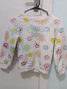 Cute Smiley Face Floral Sweatshirt