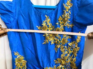 Royal Blue Embroidered Gown