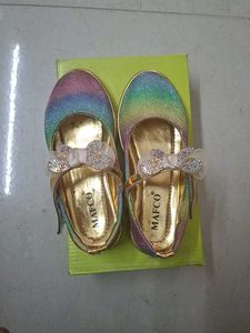 Sparkly Rainbow Ballerina Shoes with Bow