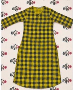 Green Checkered Kurta
