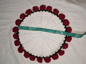 Handmade Crochet Rose Table Mat