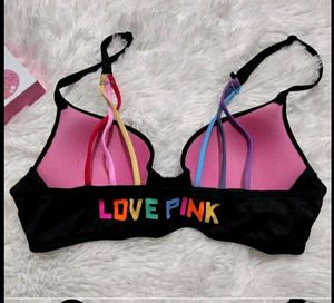 Black victory secret Bra with Rainbow Straps