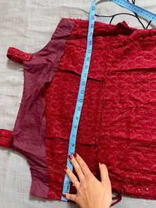 Chikankari Maroon Kurti