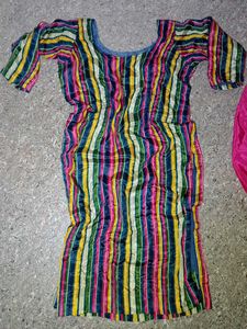 multi colour kameez rani salwar set