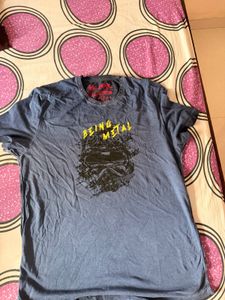 Men's Blue Graphic Print T-Shirt
