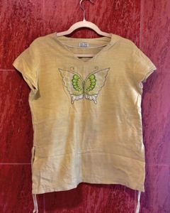 Butterfly Embroidered Tunic Top