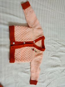 Sweater For 3 To 9 Months With Head Cap And Socks
