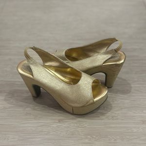 Sparkly Gold Platform Heels