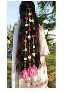 Boho Floral Hair Accessory with Tassels